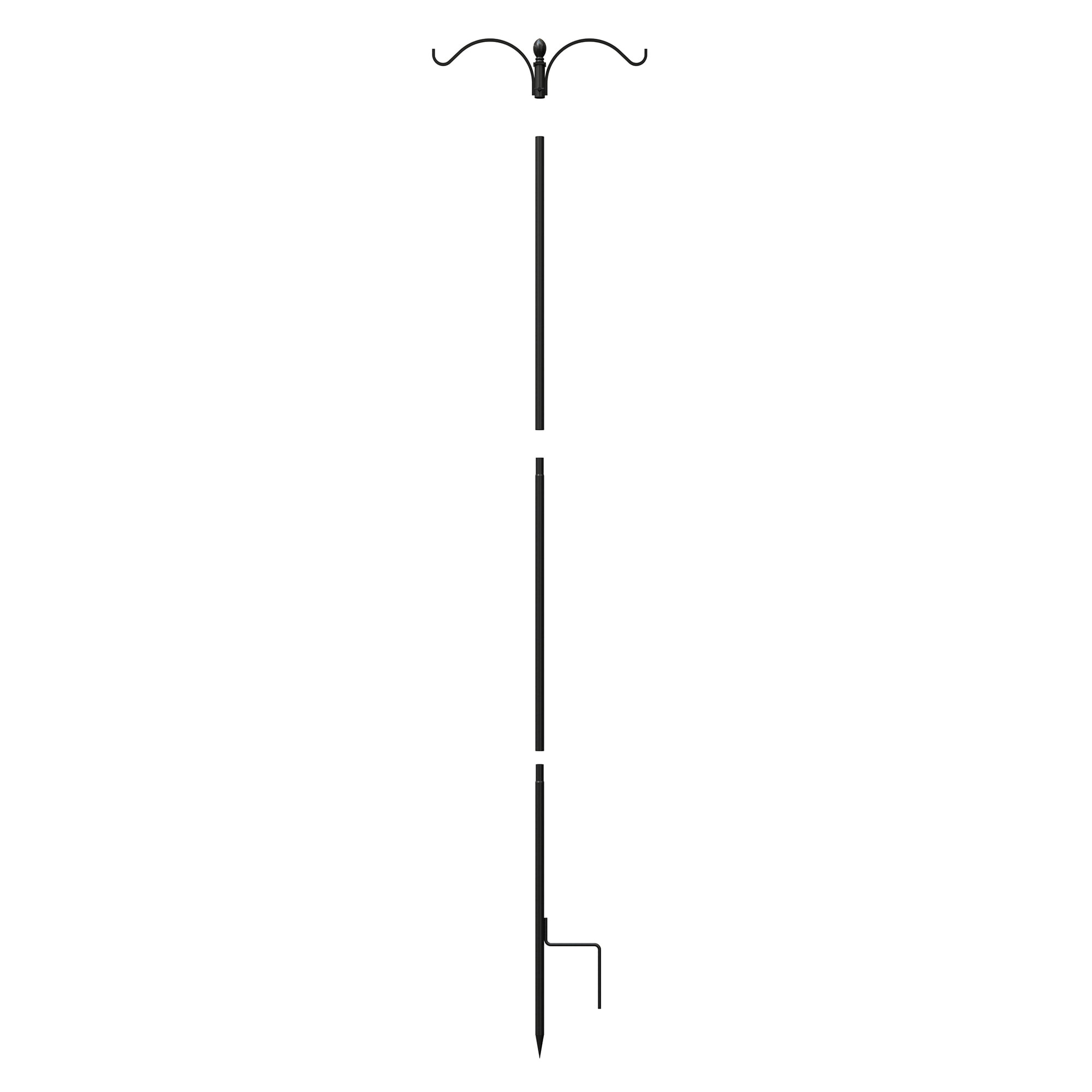 Panacea 84.5" Steel Black Double Shepherd's Hook