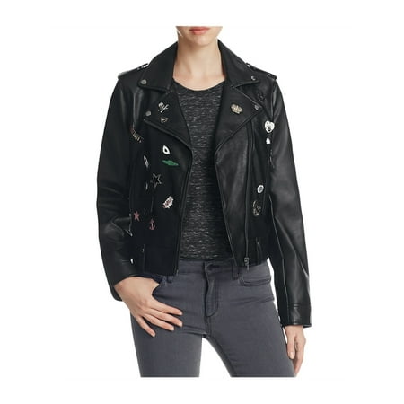 Bale Womens Pins Patch Motorcycle Jacket Black M Canada - Leather Jacket With Patches Womens Bale Womens Pins Patch Motorcycle Jacket Black M Canada - Leather Jacket With Patches Womens