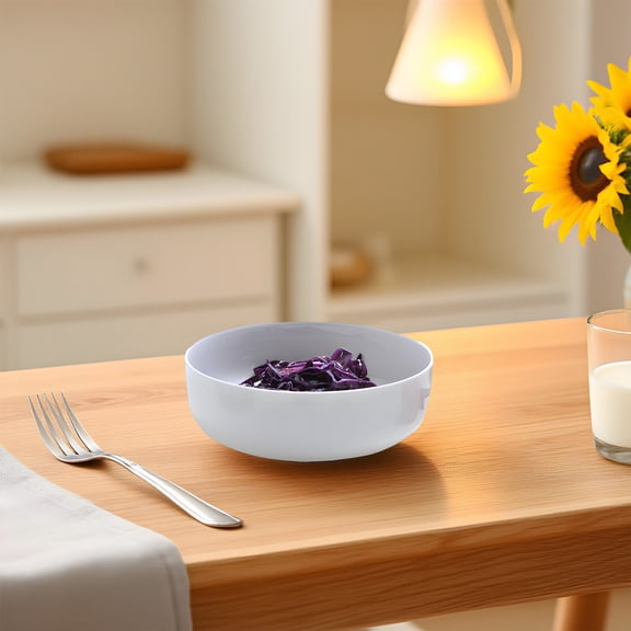 2 Pcs Ceramic Bowl Set, 6.1 in / 15.5 cm White Bowl, Bone China Bowl Set, 20.3 fl oz / 600 ml Deep Dinner Bowl, Modern Style Bowl, Suitable for Steaming and Cooking