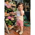 thumbnail image 5 of BemeyourBBs Toddler Baby Girl Summer Clothes Newborn Baby Girls Silly Goose Outfit 0 6 12 18 24 Months 2 3 Years Letter Goose Embroidered Short Sleeve T Shirt Tops and Pockets Shorts 2 Pcs Set, 5 of 9