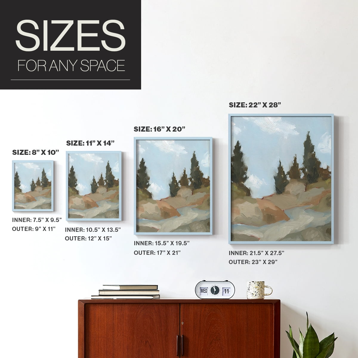 West Fork Hiking Trail II Framed Print in Blue Solid Wood 8 x 10 Framed Print