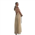 thumbnail image 3 of Vestido de Fiesta con Cuello Halter y Nudo de Cuerda para Mujer (Verano 2024) Beige Talla Única, 3 of 9