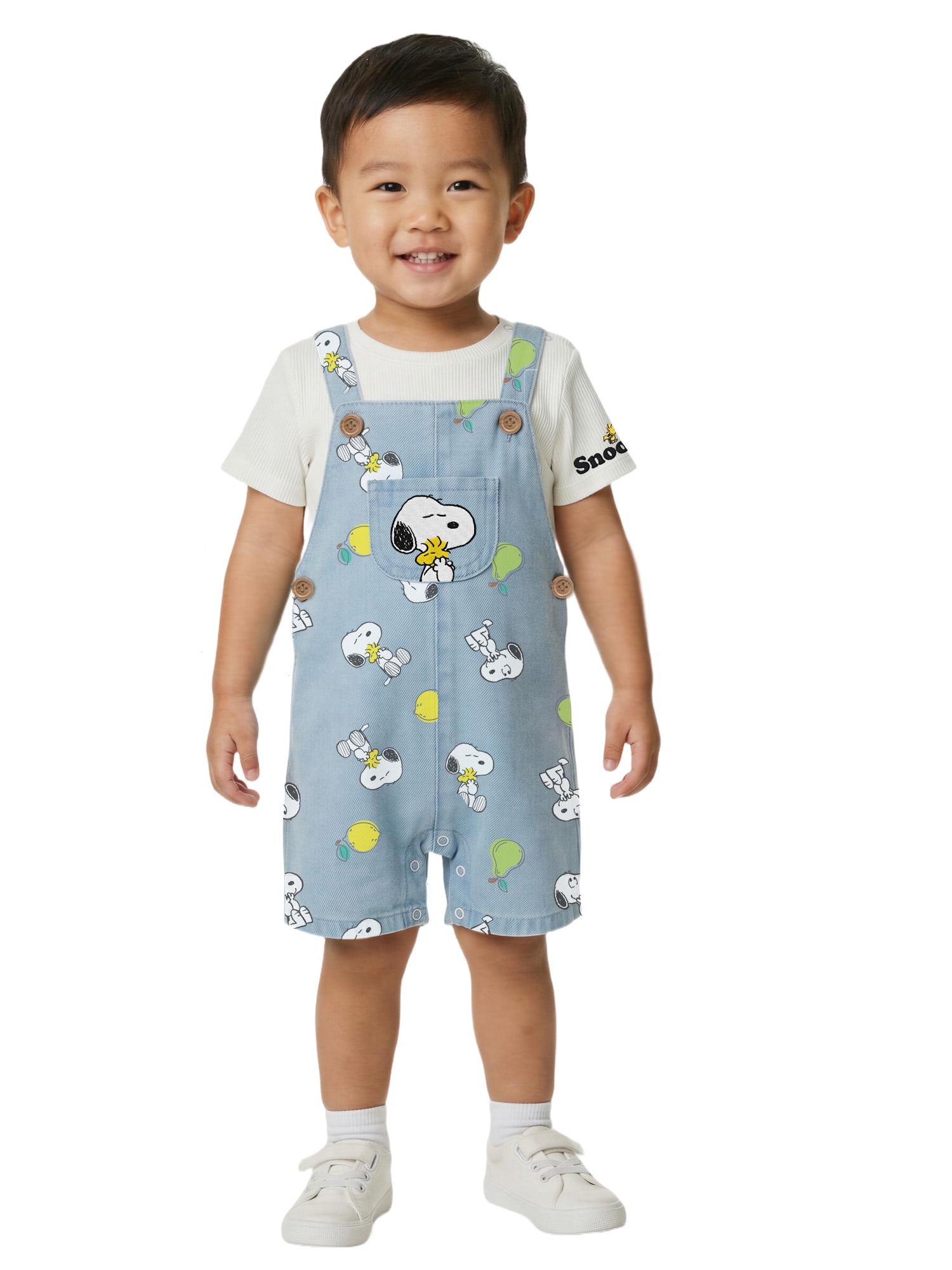 Peanuts Snoopy Baby Boy Shortall Set, Sizes 0/3 Months-24 Months