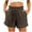 Coffee, variant on Annhoo Womens Casual Shorts High Waisted Fashion Solid Drawstring Summer Shorts with Pockets Beachwear