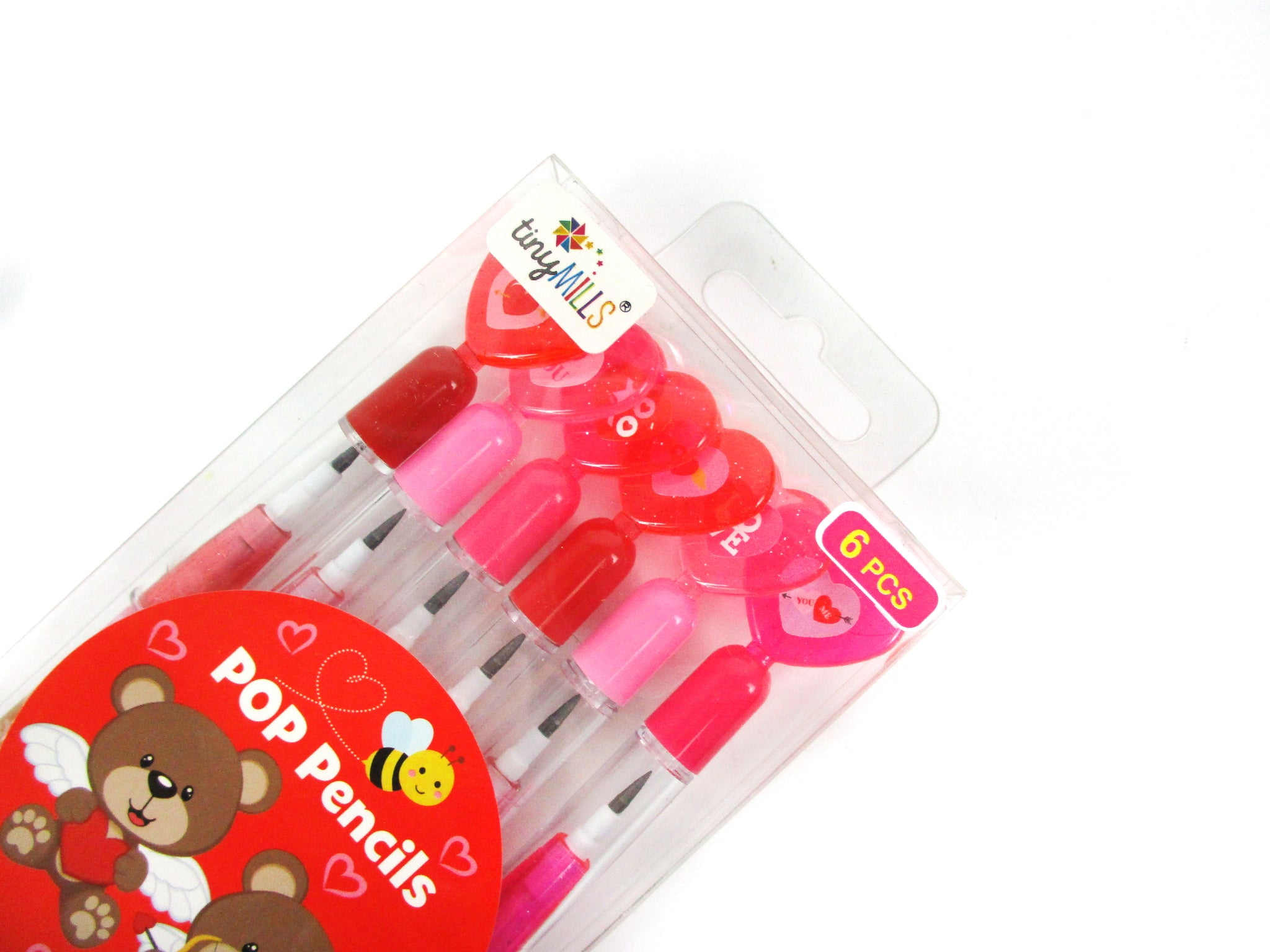 TINYMILLS 24 Pcs Valentine's Day Heart Multi Point Pencils Party