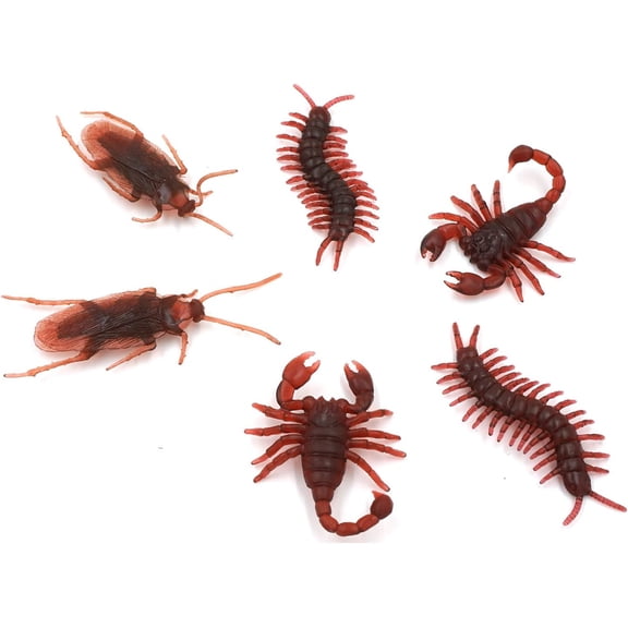 30pcs Vintage Mock Fake Plastic Centipede Scolopendra Roach Scorpion Insects Joke Toys Prank Scary Trick Bugs for Party