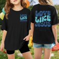 thumbnail image 2 of HAYIMI Kids O-Neck T-Shirts Graphic Print Tee Fashionable Casual Shirts For Teen Girls Youth Comfortable Daily Wear Versatile Tops, 2 of 4