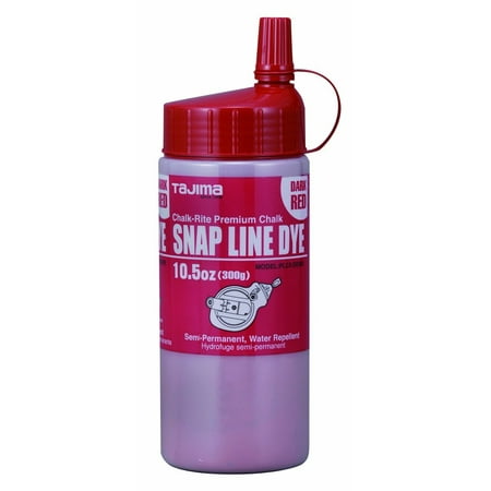 

TAJIMA Marking Chalk - Dark Red 10.5 oz 300g Semi Permanent Snap-Line Dye with Durable Bottle & Easy-Fill Nozzle - PLC3-DR300