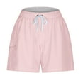 thumbnail image 3 of Timoontee Women's Solid Swim Board Shorts with Pockets Drawstring Quick Dry Water Shorts for Beach Pool Summer Vacation Pink M, 3 of 4