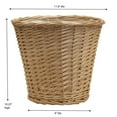 thumbnail image 2 of Household Essentials Willow Wicker Waste Basket, Medium, Handwoven with Built-In Plastic Liner, Durable and Attractive Weave, Tapered Design, Compact, Eco-Friendly, Easy to Clean, Natural, 2 of 5