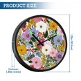 thumbnail image 3 of Indoor 12' Voice-Activated Luminous Decoration Wall Clock With LED Night Light Colorful Hand Drawn Flowers, 3 of 8