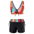 thumbnail image 4 of Women's Bikini Set Printed Two Piece Fashion Sexy Swimsuit with Removable Bra Pads No Underwire for Beach Vacation,Orange,M, 4 of 6