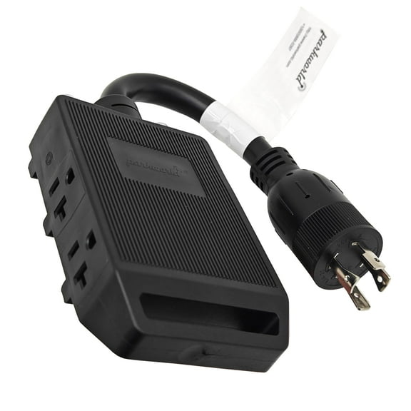 Parkworld 79155 Generator 20A 220v to 110v Adapter Cord NEMA L14-20P Male 4-prong Twist Lock Plug to (4) 5-20R T-Blade Household 5-15R Four Outlets Female with Two of 20amp Circuit Breaker