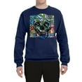 thumbnail image 2 of Wild Bobby, Colorful Abstract Skull Face Streetwear Unisex Crewneck Graphic Sweatshirt, Navy, 3XL, 2 of 3