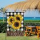 thumbnail image 3 of Sunflower Garden Flag, Buffalo Floral Welcome Garden Flag, Spring Summer Garden, 3 of 5