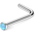 thumbnail image 3 of Briana Williams 18G Surgical Steel Opal Nose L-Shaped Rings Studs Ring Body Piercing Jewelry, 3 of 6