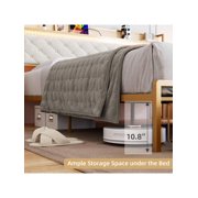 White King size bed King Size Bed Frame, Platform Bed Frame With RGB LED Lights And 2 Storage Drawers Headboard, Upholstered Bed Frame With USB Ports & Outlets And Storage Headboard, Noise Free, Whi