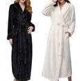 thumbnail image 3 of Winter Fashion Women Solid Color Thicken Plush Long Sleeve Bathrobe Sleepwear, 3 of 8