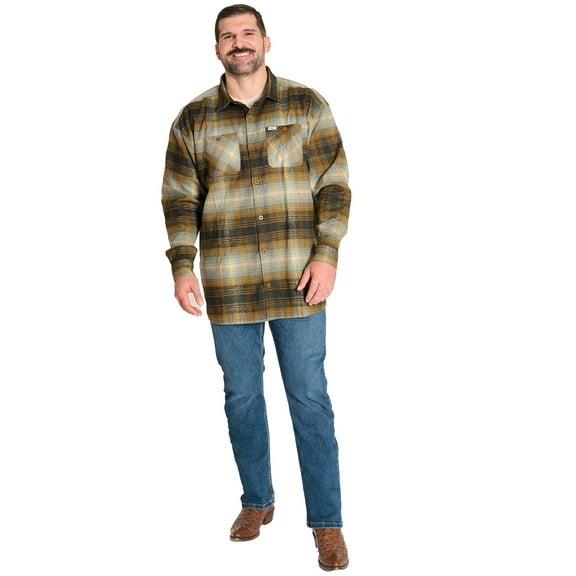 Wrangler Men's Big and Tall Plaid Flannel Shirt ,Big Size Up To 6XL And Tall Size Up To 4XT