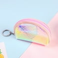 thumbnail image 4 of TUIBELYN 3 Pcs Maiden Style Holographic Purses TPU Fish Scales Pattern Shiny Handbag Hand Hold Wallet with Zipper for Bank Cards Money - Semicircle+Trapezoidal+Square, 4 of 7