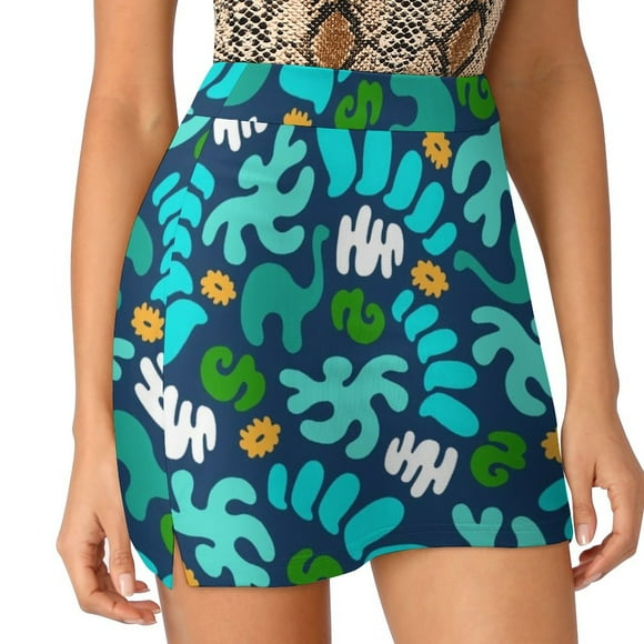 Prehistoric Pattern Women's skirt Mini Skirts A Line Skirt With Hide Pocket Dinosaur Dinosaurs Brontosaurus Prehistoric St