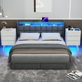 thumbnail image 6 of Nightstand Set of 2, Holaki Nightstand for Bedroom with Charging Station, Modern Nightstand with 3 Storage Drawer & 20 Colors LED Lights, Bedside Table for Living Room, White, 6 of 9