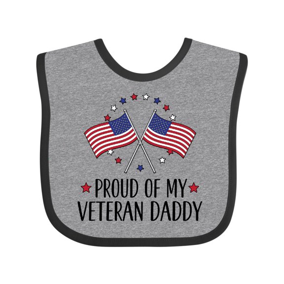 Inktastic Military Veteran Daddy Proud Son Daughter Boys or Girls Baby Bib