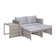 thumbnail image 3 of Contemporary Home Living 5pc Chairs with Table and Stools Outdoor Patio Set - 30" - Gray, 3 of 7