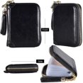thumbnail image 5 of Yuhan Pretty Tarjetero Para Mujer Con Tarjetero De Piel Rfid, Pequeño Estuche Para Tarjetas De Identificación (20 Ranuras Para Tarjetas, Negro Nuevo), 5 of 5