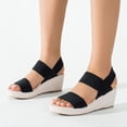 thumbnail image 3 of Vedolay Cute Sandals Women's Platform Casual Ankle Strap Wedge Comfortable Sandals,Black 4.5, 3 of 5
