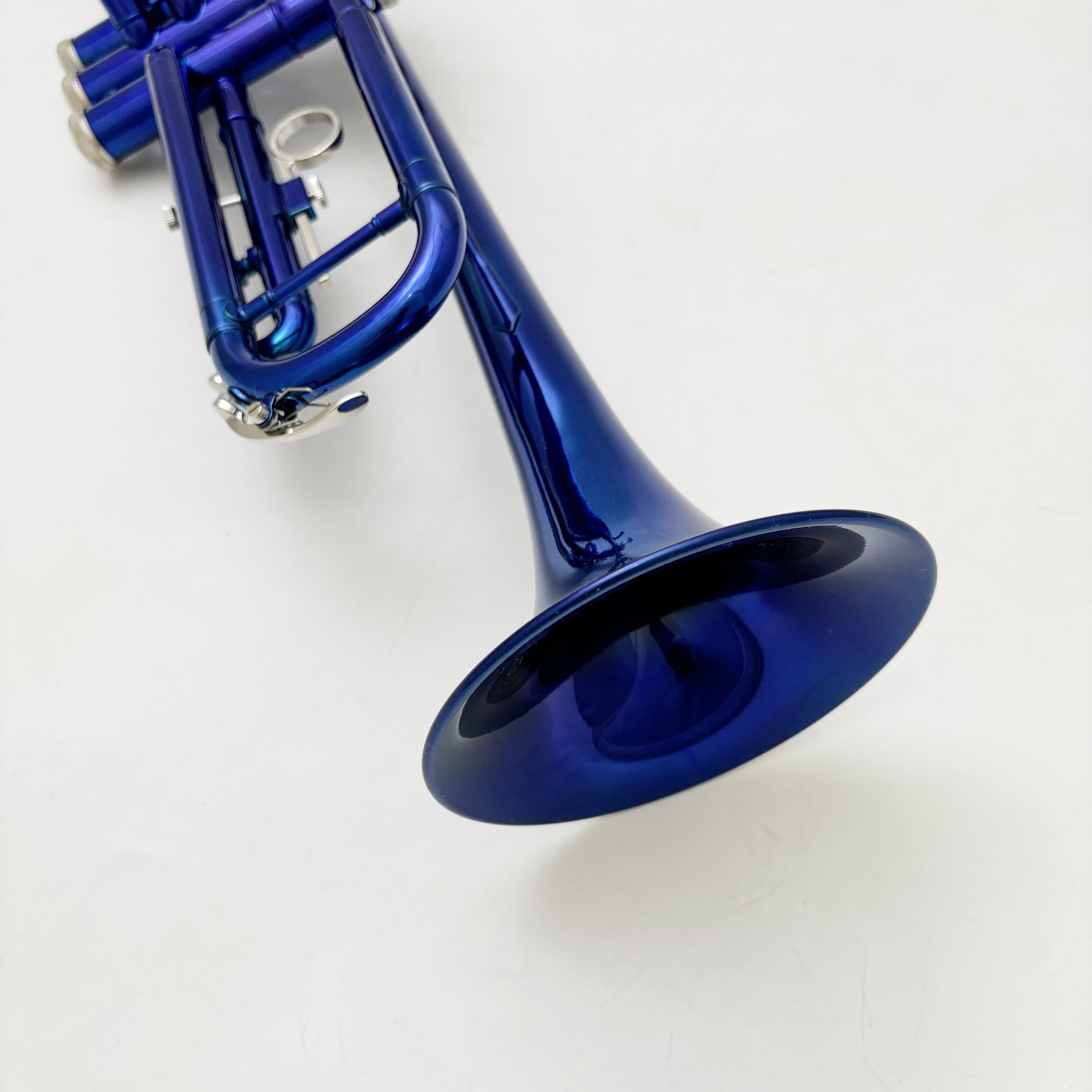 XINMEL trumpet instrument Blue B flat three-tone trumpet beginner band plays western instruments, with boxes and cleaning kits.