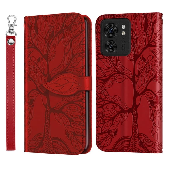 Funda para teléfono celular TIPOYOROO Moto G Play 5G de 6.5 pulgadas, piel sintética roja