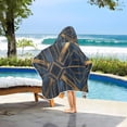 thumbnail image 3 of Yayeee Kids Hooded Towel with Hand Pockets Beach Soft Absorbent Bath Wrap 50 x 23.5 inch, Elegant Geometric Pattern, 3 of 5