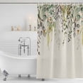 thumbnail image 2 of Eucalyptus Leaves Shower Curtain Set - 48" x 72" Washable Bathtub Curtain with 12 Hooks, Green Summer Botanical Rustic Waterproof Fabric Stall Shower Curtains for Bathroom/Bathtub Décor, 2 of 6