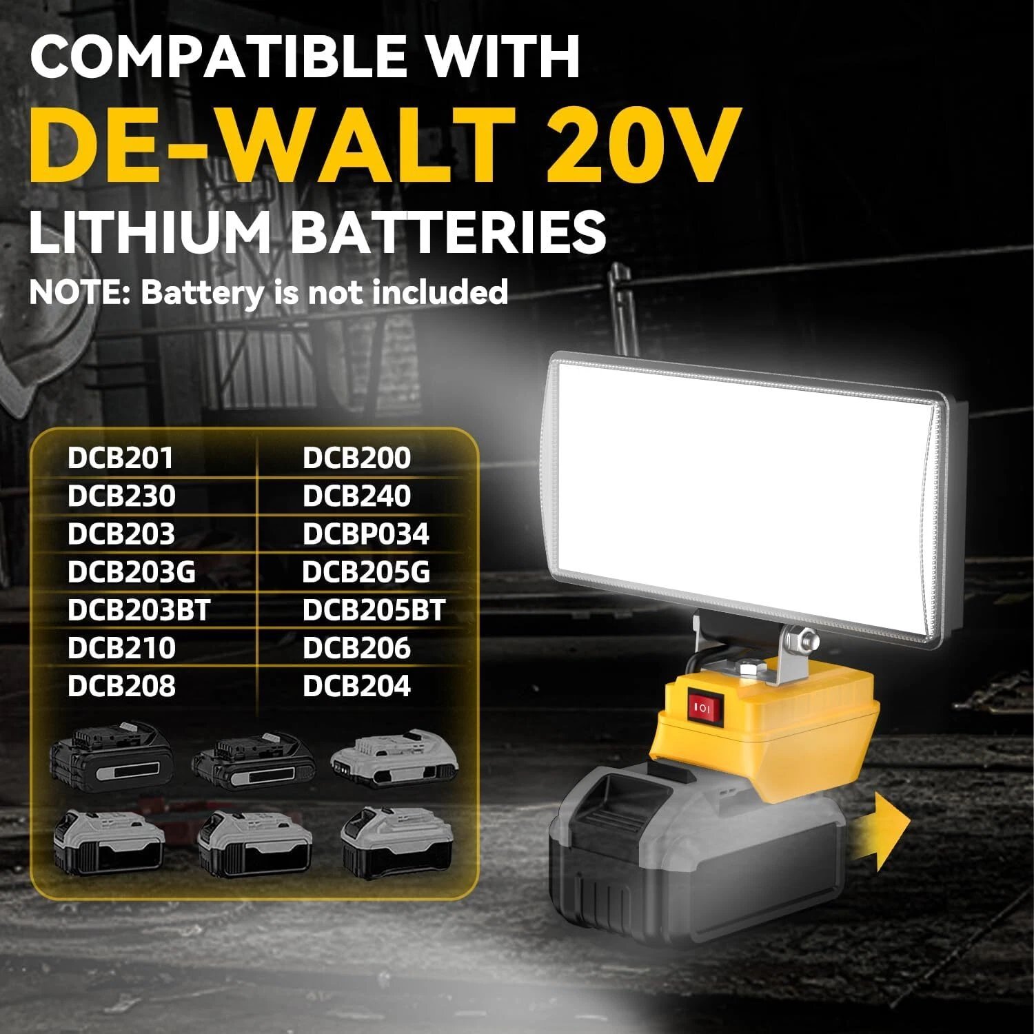 90W LED Work Light for Dewalt 20V Battery Flood Light Camping Lamp Spotlight