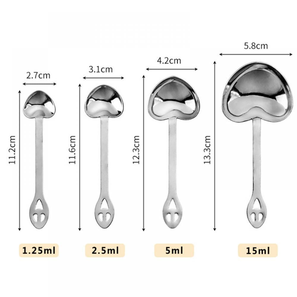 Fsdifly-Stainless Steel Measuring Spoons 5 Piece Stackable Set - Measuring  Se