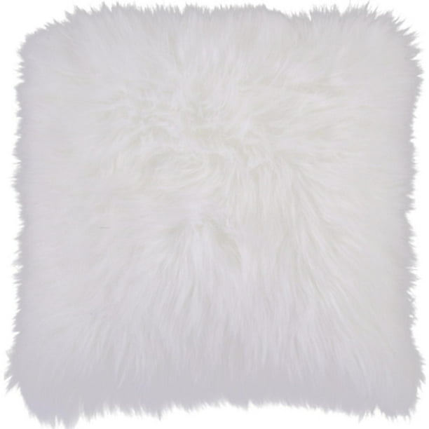 white fuzzy pillow cases