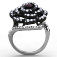 thumbnail image 3 of Two-Tone IP Black Stainless Steel Ring with Top Grade Crystal in Amethyst for Women Amethyst Stone Color Style TK1422 Size 9, 3 of 4