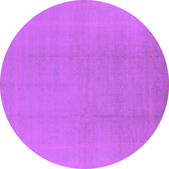 Ahgly Company Indoor Round Solid Purple Modern Area Rugs, 7' Round