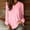 Pink, variant on Women's V-Neck Long Sleeve Blouse with Elastic Cuffs, Solid Color Relaxed Fit Tunic, Simple Casual Top for Fall & Daily Wear Blue S