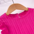 thumbnail image 5 of Fesfesfes Children's Girls Small Fly Sleeve Top and Shorts Set Solid Color Summer Casual Outfit,Round Neck Elastic Waist 2-Piece Play Clothes,Lightweight and Comfortable(Hot Pink,1 Years), 5 of 8