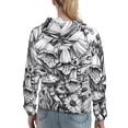 thumbnail image 7 of Lsque Monochrome Botanical Illustration Pattern Casual Women's Hoodie,Hooded Sweatshirt with Kangaroo Pocket,Pullover Hoodie with Eye-catching Drawstrings-X-Large, 7 of 7