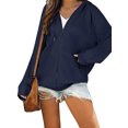 thumbnail image 2 of Women's Casual Hooded Jacket Long Sleeve Zip Up Solid Color Outwear with Pockets Fall Sweatshirt, 2 of 9