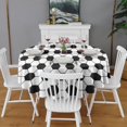 thumbnail image 2 of Soccer Ball Pattern Round Tablecloth 60"x60",Wrinkle Wipeable Table Cloth for Kitchen Dining Room Picnic Patio Party, 2 of 6