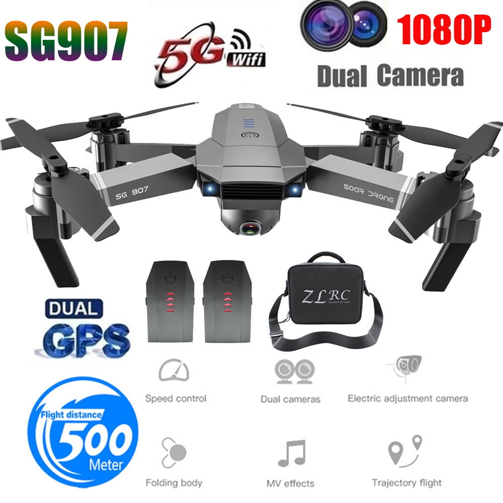 bibliotekar rookie erhvervsdrivende KEVCHE SG907 GPS Drone with 1080P HD Dual Camera WIFI FPV RC Quadcopter  Foldable Drone Silver - Walmart.com