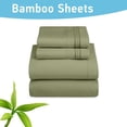 thumbnail image 2 of Queen Size Sheet Set, Luxury Bed Sheets, Extra Soft, Deep Pockets, Easy Fit, Breathable and Cooling Sheets, Wrinkle Free Green, 2 of 7