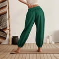 thumbnail image 5 of Women's Athletic Sweatpants Wide Leg Cuffed Hem Drawstring Waist Side Pockets Soft Gym Workout Joggers, S, 5 of 5