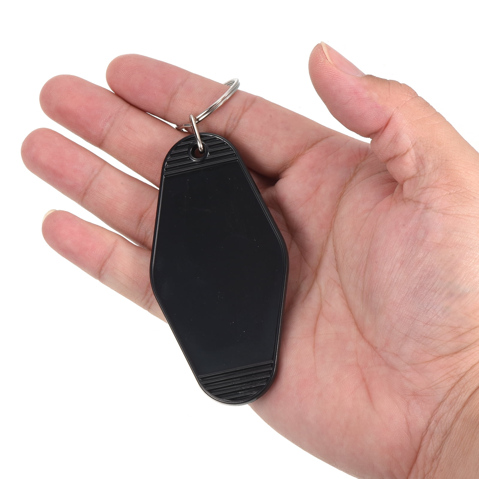 Uxcell Vintage Motel Keychain Blank Hotel Keychain Rhombus Retro Key Tags Black