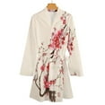thumbnail image 4 of Japanese Cherry Tree Night Robe Long Sleeve V Neck Robe With Belt Women's Sleepwear Dresses, 4 of 9