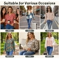 thumbnail image 6 of UVN Womens Fall Blouses Long Sleeve V neck Shirts Dressy Casual Smocked Cuffs Tunic Tops, 6 of 7